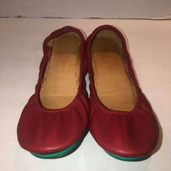 Tieks Red Leather Flats - Picture 2 of 4